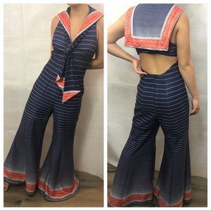 VTG 70s Fredrick's of Hollywood Jumpsuit Wide Leg